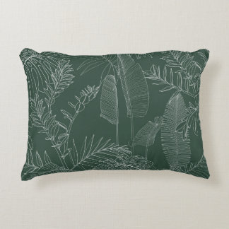 Coussins Décoratifs Elegant seamless pattern with green hand drawn lin