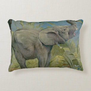 Coussins Décoratifs Eléphant d'Afrique vintage dans la jungle, EJ Detm