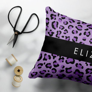Coussins Décoratifs Empreinte de léopard, Spots, Leopard Violet, Votre