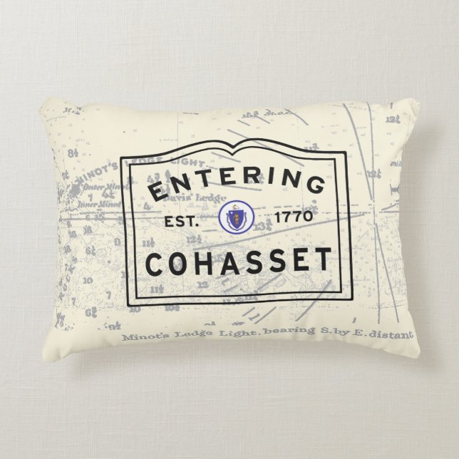 Coussins Décoratifs Entrée des MASSACHUSETTS de la rue COHASSET (Devant)