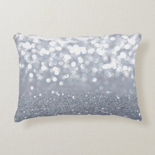 Coussins Décoratifs Étincelle et brillant de parties scintillant argen (Devant)