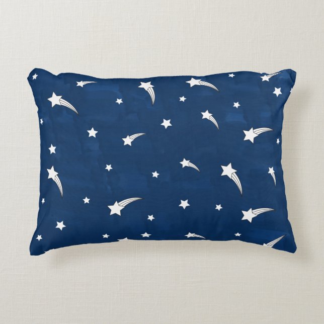 Coussins Décoratifs Etoiles de tir Aquarelle bleu marine (Devant)