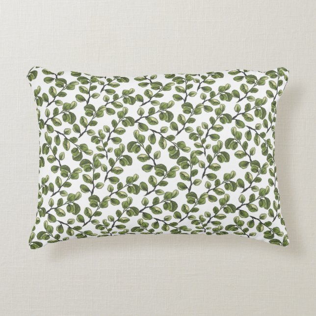 Coussins Décoratifs Eucalyptus aquarelle feuille couverture (Devant)