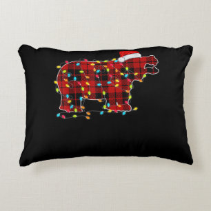 Coussins Décoratifs Famille de jumelage de lumières de Noël hippo amus