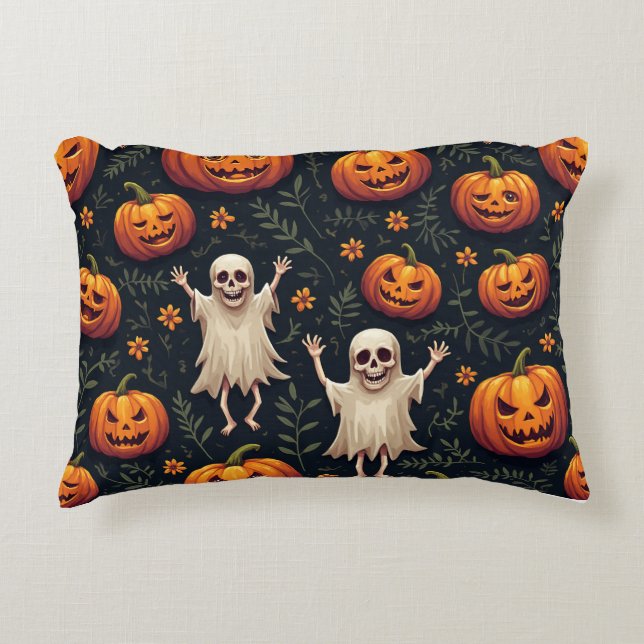 Coussins Décoratifs Fantômes citrouilles pour Halloween (Devant)