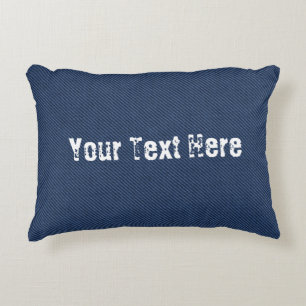 Coussins Décoratifs Faux Blue Jeans Fabric Texte personnalisé Accent C