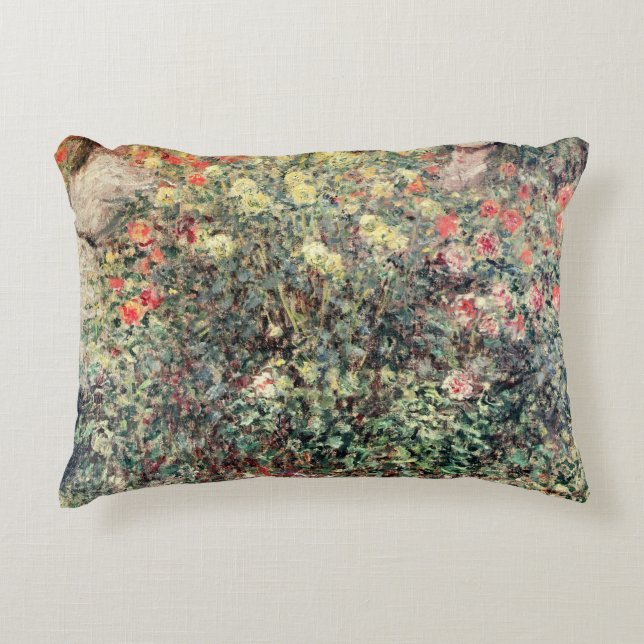 Coussins Décoratifs Femmes de Claude Monet | en fleurs, 1875 (Devant)