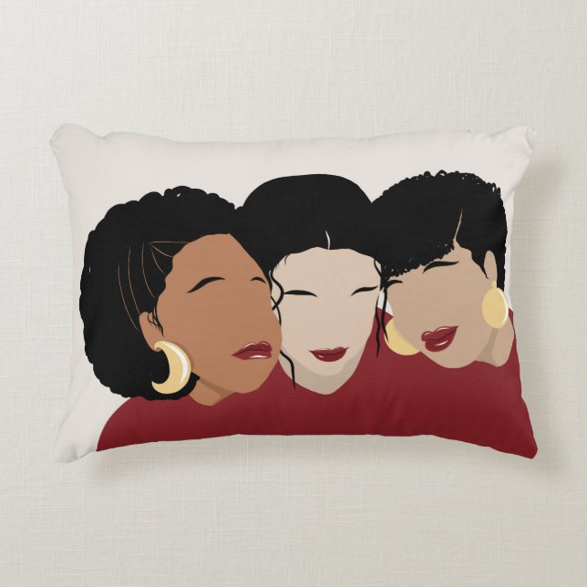 Coussins Décoratifs Femmes noires, soeurs amies (Devant)
