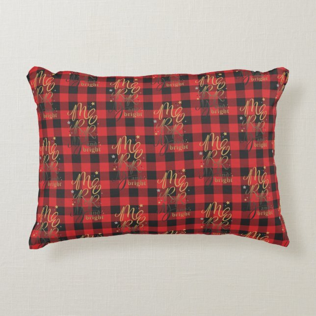 Coussins Décoratifs Ferme Noir Rouge Paid Noël (Devant)