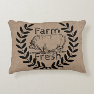 Coussins Décoratifs Ferme rustique Porc frais et Laurels