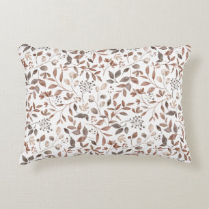 Coussins Décoratifs Feuilles botaniques en terre cuite Boho marron