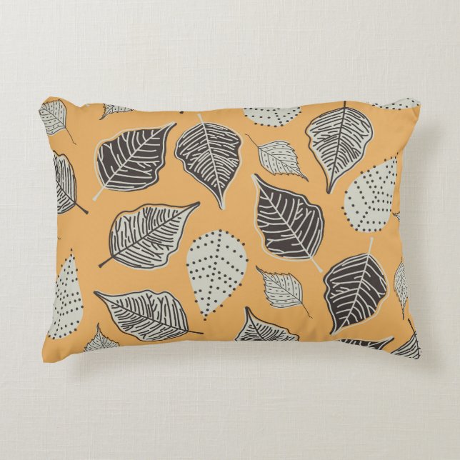 Coussins Décoratifs Feuilles d'automne, motif vintage sans soudure. (Devant)