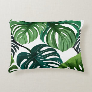 Coussins Décoratifs Feuilles de Monstera Botanique Aquarelle Moderne