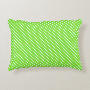 Coussins Décoratifs Filets diagonaux - vert et blanc de chaux