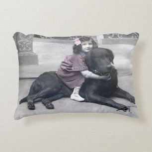 Coussins Décoratifs Fille et son chien