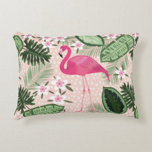 Coussins Décoratifs Flamant rose et palmiers sans soudure motif illust