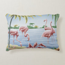 Flamant rose Turner Jetez l'oreiller avec des coul