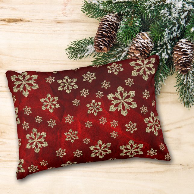 Coussins Décoratifs Flèches de neige rouge brillantes (Créateur téléchargé)