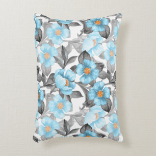 Coussins Décoratifs Fleur Aquarelle Bleue - Floral Botanique