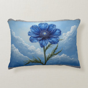 Coussins Décoratifs Fleur bleue sur fond de ciel nuageux lumineux