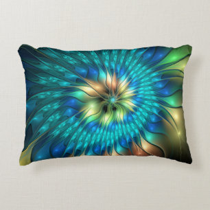Coussins Décoratifs Fleur de fantaisie lumineuse, fractale abstraite c