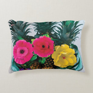 Coussins Décoratifs Fleur Exotique Graphique Numérique avec Ananas Rée