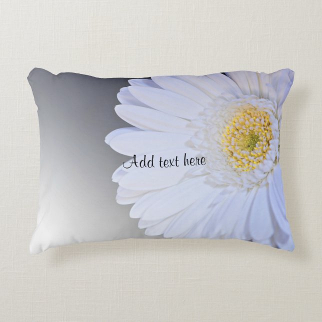 Coussins Décoratifs Fleur Gerbera blanche, personnalisable (Devant)