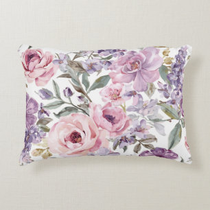 Coussins Décoratifs Fleur violette aquarelle rose lavande florale rose