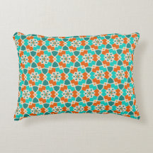 Fleurs, Arbres et Ninja Étoiles Orange et Turquois