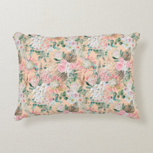 Coussins Décoratifs Fleurs blanches roses Boho Eucalyptus Tendance