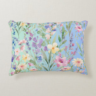 Coussins Décoratifs Fleurs Colorées Bleu Vert