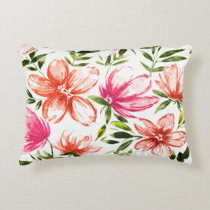 Coussins Décoratifs Fleurs d'aquarelle rouge 5