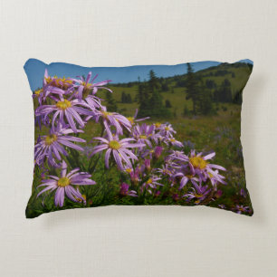 Coussins Décoratifs Fleurs d'aster violettes au mont Rainier