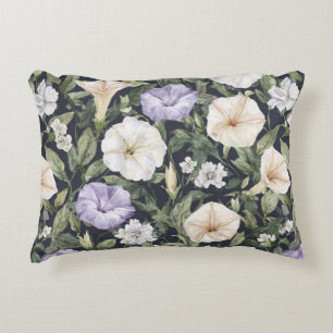 Coussins Décoratifs Fleurs de pétunia crème lavande pourpre