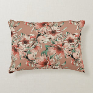 Coussins Décoratifs Fleurs de soleil, pommes : motif d'aquarelle d'aut