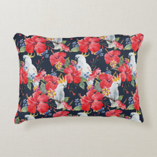 Coussins Décoratifs Fleurs florales Fleurs de feuillage Hibiscus rouge