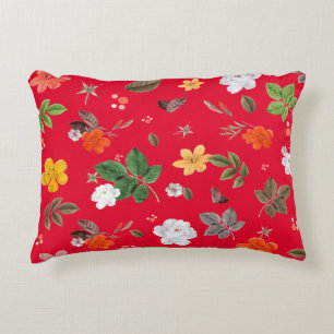 Coussins Décoratifs Fleurs jaunes et roses blanches 13