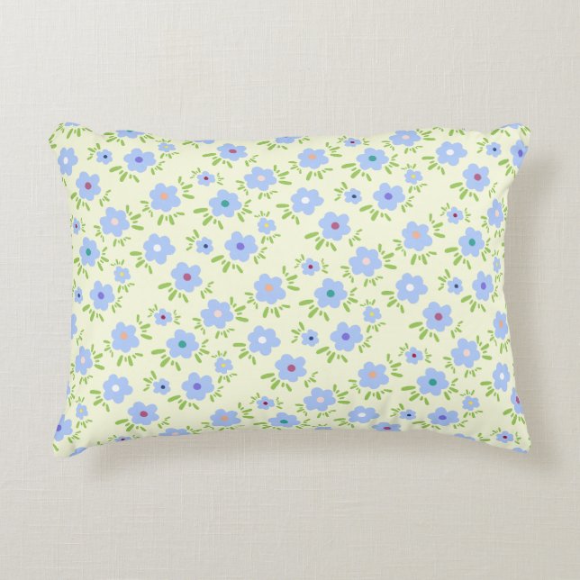 Coussins Décoratifs Fleurs Joyeuses Arrière - plans Jaunes (Devant)
