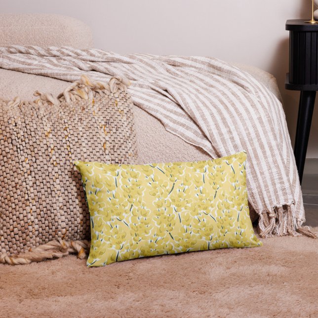 Coussins Décoratifs Fleurs Mimosa Jaunes (Créateur téléchargé)