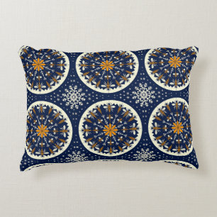 Coussins Décoratifs Flocon de neige d'abeille d'hiver géométrique