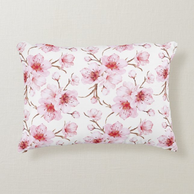 Coussins Décoratifs Floral Cherry Blossoms Pink White (Devant)