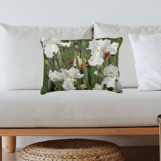 Coussins Décoratifs Floral d'Iris à poils blancs (Créateur téléchargé)