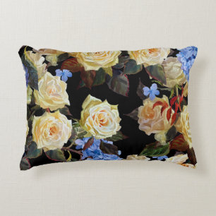 Coussins Décoratifs Floral motif moderne, roses blanches, hydrangée bl