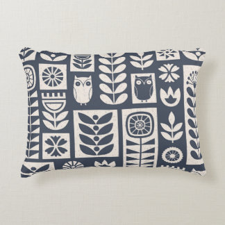 Coussins Décoratifs Flore scandinave : Blanc, Bleu, Minimaliste.