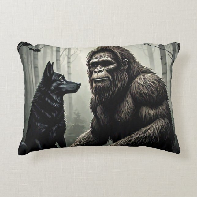 Coussins Décoratifs Forêt de Bigfoot, Wolf et Birch Tree (Devant)