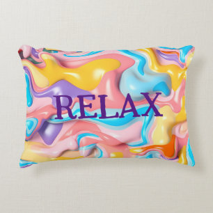 Coussins Décoratifs Formes Abstraites en Plastique avec Texte Relax