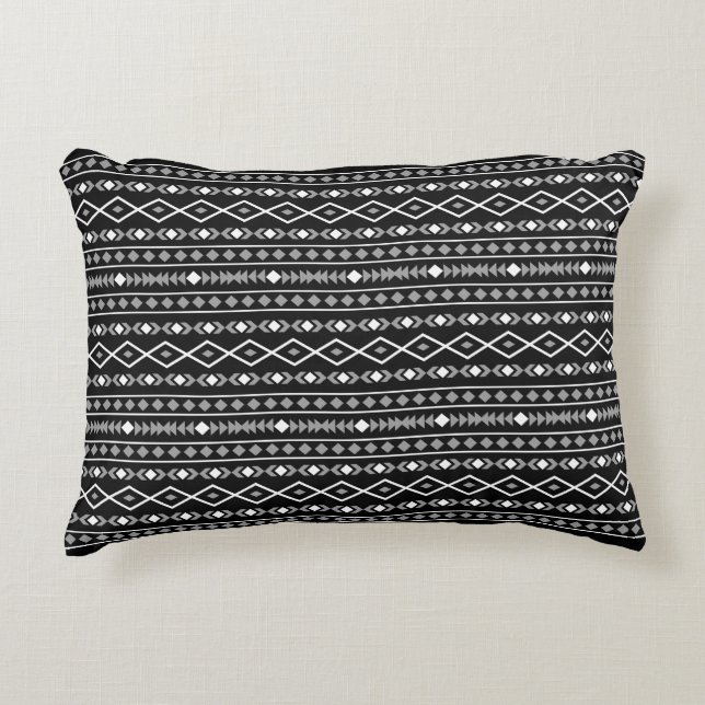 Coussins Décoratifs Formes Aztec Motif gris noir (Devant)