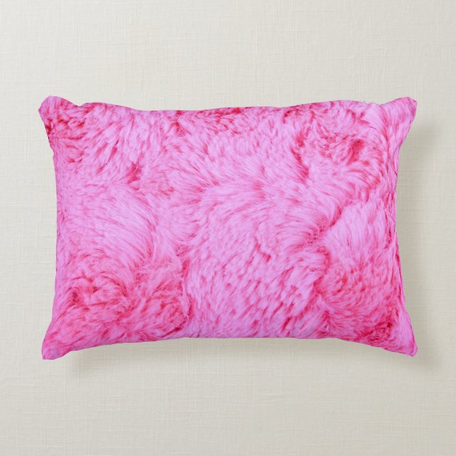 Coussins Décoratifs Fourrure rose de Faux (Devant)