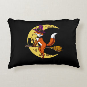Coussins Décoratifs Fox Witch RIding A Broom Funny Halloween animal