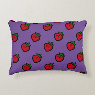 Coussins Décoratifs Fraises de Cartoon Rouge mignonne pour les végétar